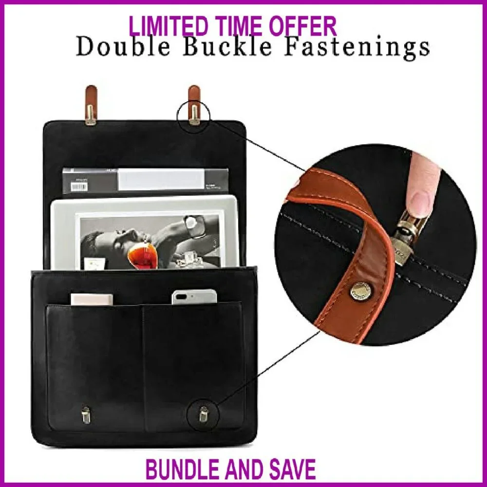 PU Leather Laptop Briefcase Fits 15.6